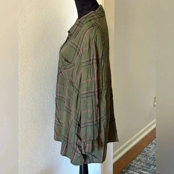 Faded Glory Forest Green Plaid Button-up Shirt - Picture 4 of 5
